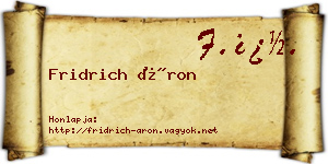 Fridrich Áron névjegykártya