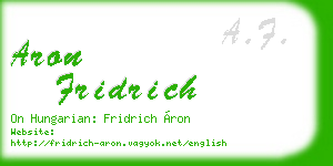 aron fridrich business card